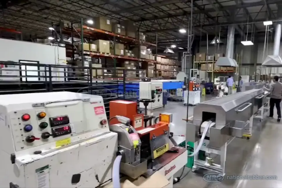 National Rubber plant floor: extrusion, stamping, cutting and compounding